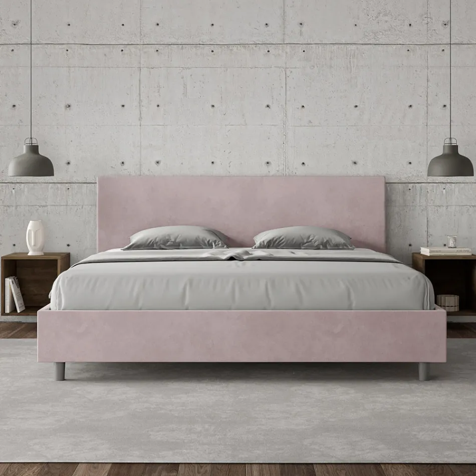 Letto Matrimoniale 180x200 cm con Testata in Microfibra Made in Italy - Pallone Viadurini