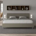 Letto Matrimoniale 180x200 cm con Testata in Similpelle Made in Italy - Pallone Viadurini