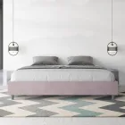 Letto Matrimoniale 180x200 cm Rivestito in Microfibra Made in Italy - Atleta Viadurini