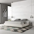 Letto Matrimoniale 180x200 cm Rivestito in Similpelle Made in Italy - Atleta Viadurini