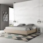 Letto Matrimoniale 180x200 cm Rivestito in Similpelle Made in Italy - Atleta Viadurini