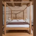 Letto Matrimoniale 180x200 con Baldacchino in Legno Teak Massello - Tempera Viadurini