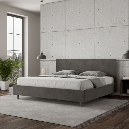 Letto Matrimoniale 190x200 cm con Testata in Microfibra Made in Italy - Pallone Viadurini