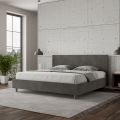 Letto Matrimoniale 190x200 cm con Testata in Microfibra Made in Italy - Pallone