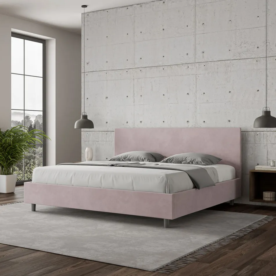Letto Matrimoniale 190x200 cm con Testata in Microfibra Made in Italy - Pallone Viadurini