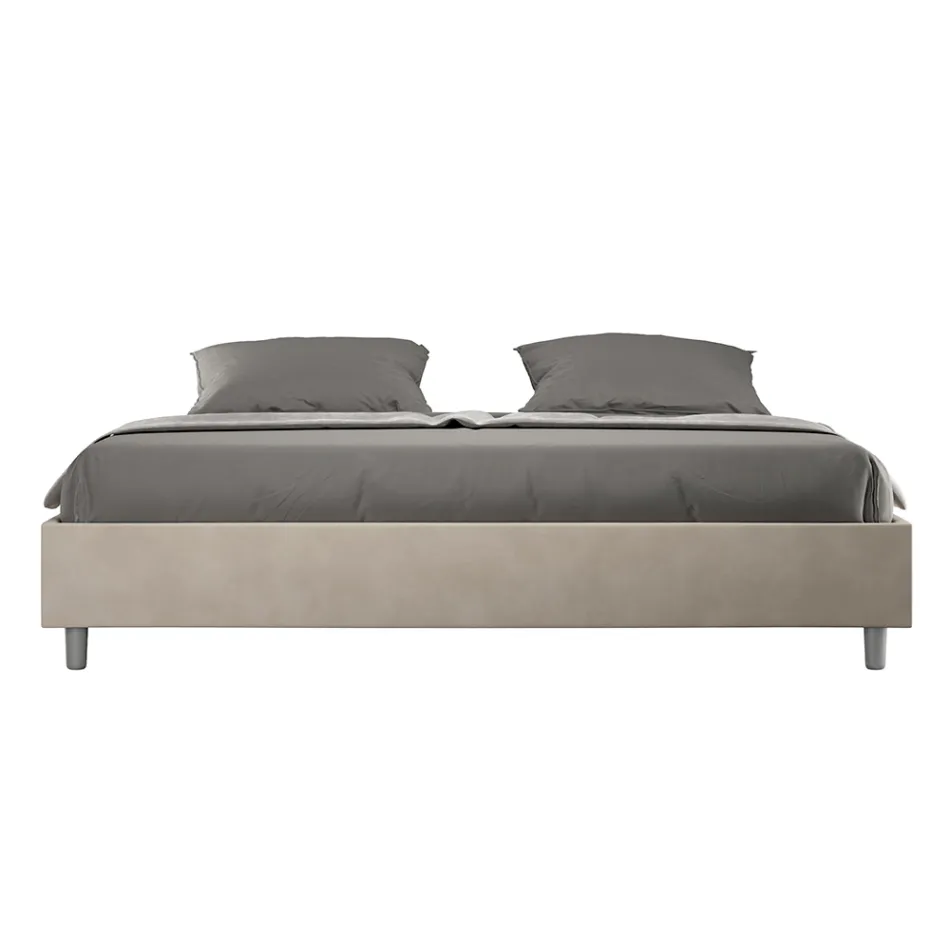 Letto Matrimoniale 190x200 cm Rivestito in Microfibra Made in Italy - Atleta Viadurini