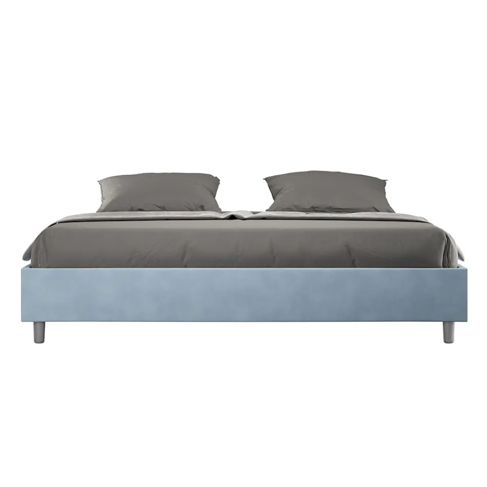 Letto Matrimoniale 190x200 cm Rivestito in Microfibra Made in Italy - Atleta Viadurini