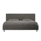 Letto Matrimoniale 200x200 cm con Testata in Microfibra Made in Italy - Pallone Viadurini