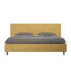 Letto Matrimoniale 200x200 cm con Testata in Microfibra Made in Italy - Pallone Viadurini