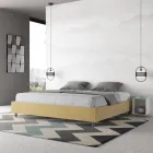 Letto Matrimoniale 200x200 cm Rivestito in Microfibra Made in Italy - Atleta Viadurini