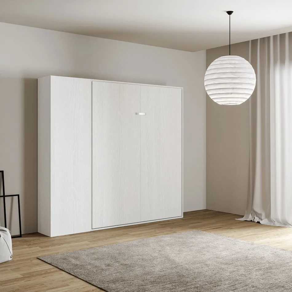 Letto Matrimoniale a Scomparsa Verticale con Colonna  - Magicompare Viadurini
