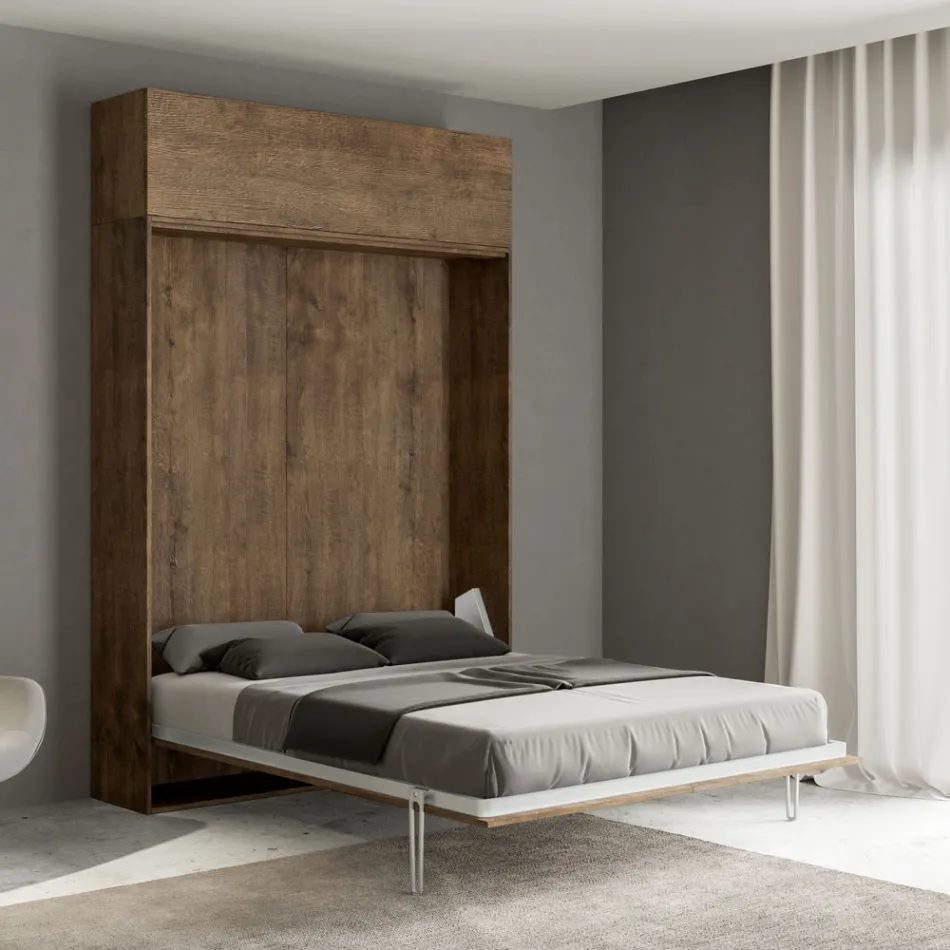 Letto Matrimoniale a Scomparsa Verticale con Pensile  - Magicompare Viadurini