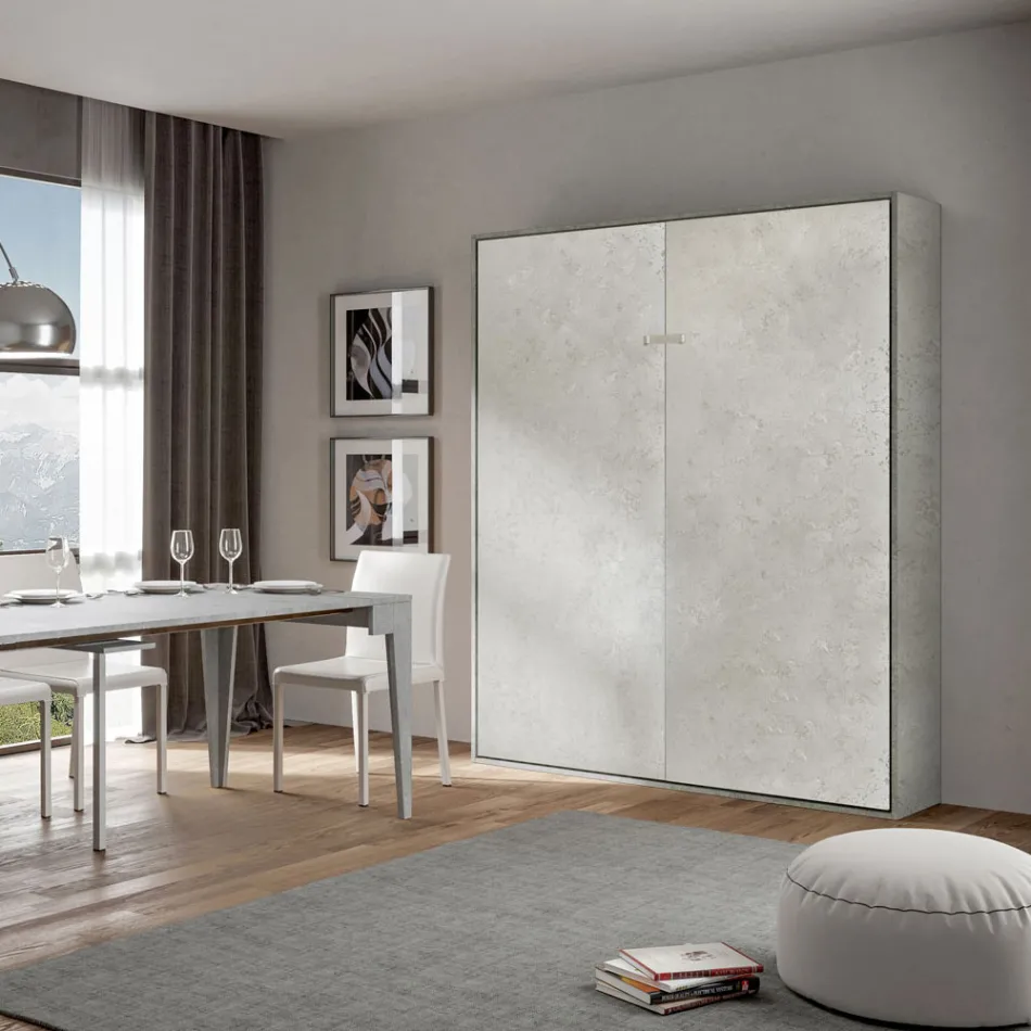Letto Matrimoniale a Scomparsa Verticale in Diverse Finiture - Magicompare Viadurini