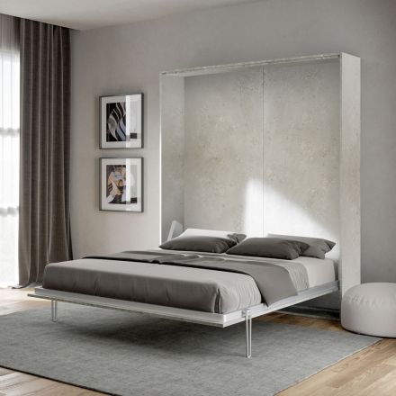 Letto Matrimoniale a Scomparsa Verticale in Diverse Finiture - Magicompare Viadurini