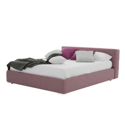 Letto Matrimoniale Basso con Box in Tessuto o Ecopelle Made in Italy – Soraia Viadurini