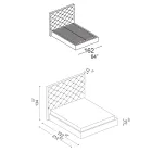 Letto Matrimoniale Capitonné con Contenitore Opzionale Made in Italy - Sciocco Viadurini