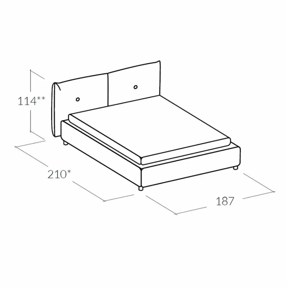 Letto matrimoniale con box contenitore alzante 160x190/200 cm Nina Viadurini