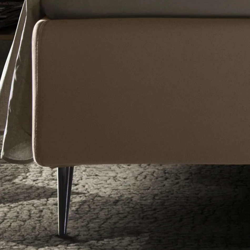 Letto Matrimoniale con Box Contenitore e Rete 160x190 Made in Italy - Sallie Viadurini