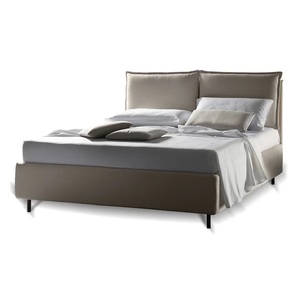 Letto Matrimoniale con Box Contenitore Realizzato in Italia - Ernesta Viadurini