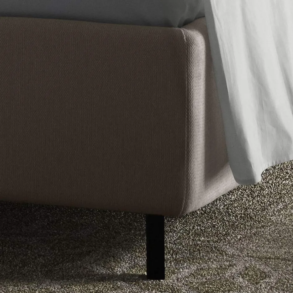 Letto Matrimoniale con Box Contenitore Realizzato in Italia - Ernesta Viadurini
