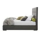 Letto Matrimoniale con Box e Testata King Size in Tessuto o Ecopelle – Ponente Viadurini