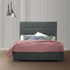 Letto Matrimoniale con Box e Testata King Size in Tessuto o Ecopelle – Ponente Viadurini