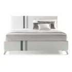 Letto Matrimoniale con Cassettone Imbottito in Ecopelle Made in Italy – Paolo Viadurini