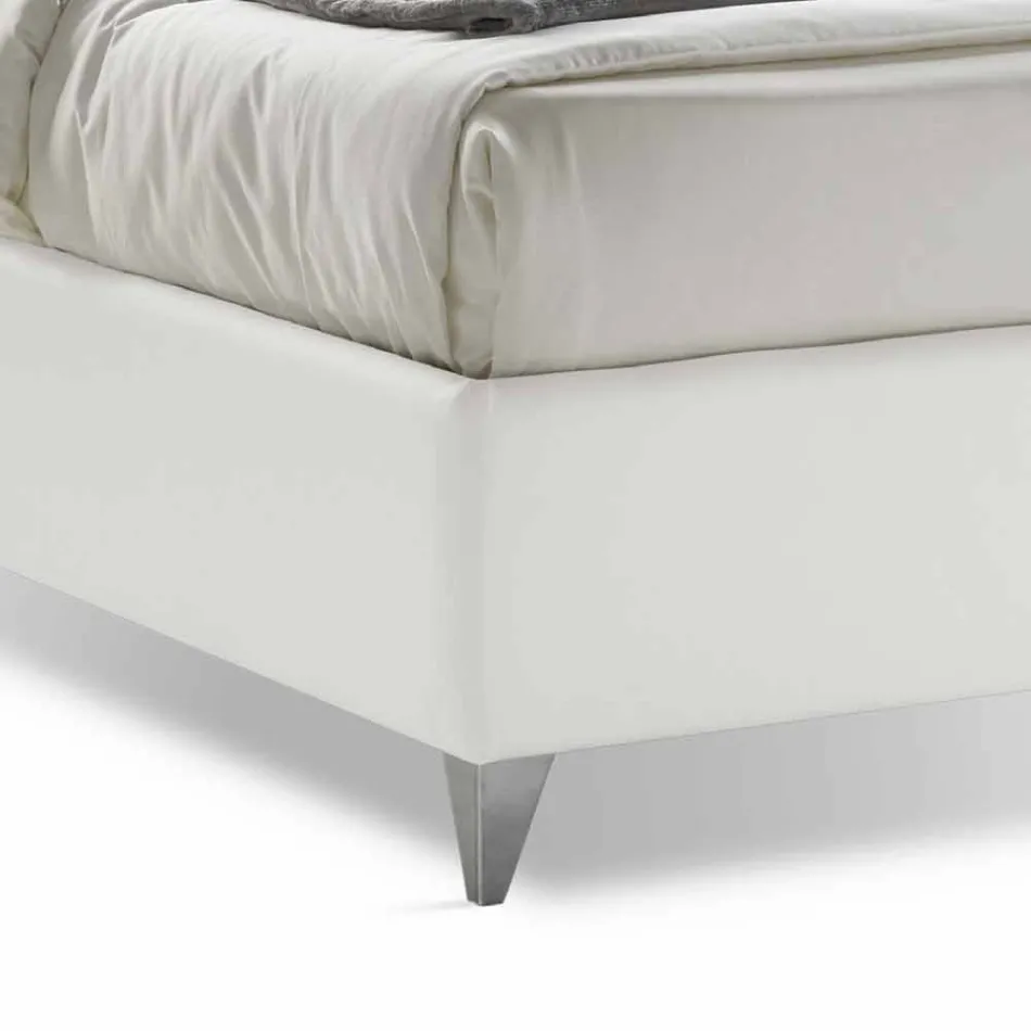 Letto Matrimoniale con Contenitore Imbottito Ecopelle Made in Italy – Maschera Viadurini