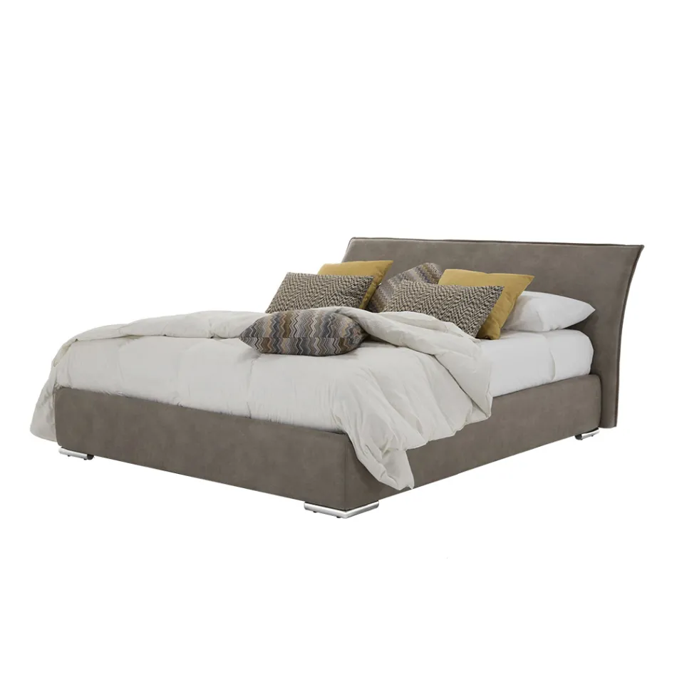 Letto Matrimoniale con Contenitore in Tessuto o Ecopelle Made in Italy – Doremì Viadurini