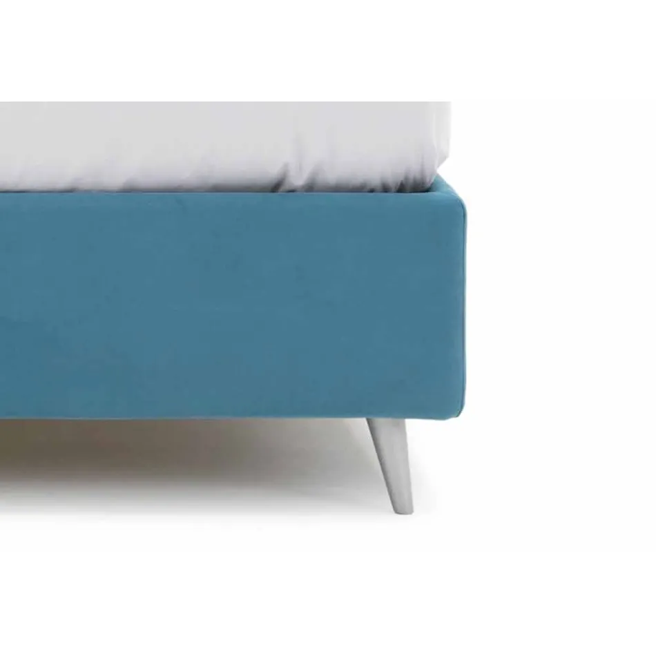 Letto Matrimoniale con Contenitore Rivestito in Tessuto Made in Italy - Renato Viadurini