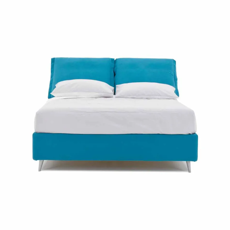 Letto Matrimoniale con Contenitore Rivestito in Tessuto Made in Italy - Renato Viadurini