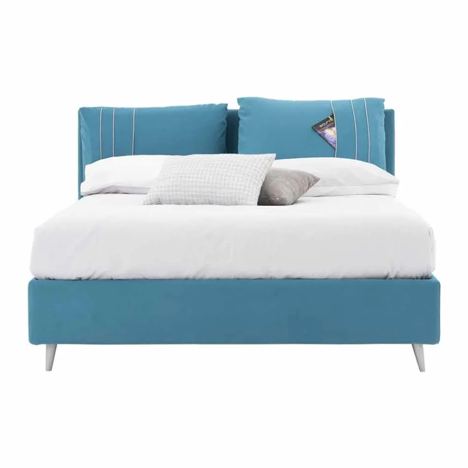 Letto Matrimoniale con Contenitore Rivestito in Tessuto Made in Italy - Renato Viadurini