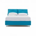 Letto Matrimoniale con Contenitore Rivestito in Tessuto Made in Italy - Renato