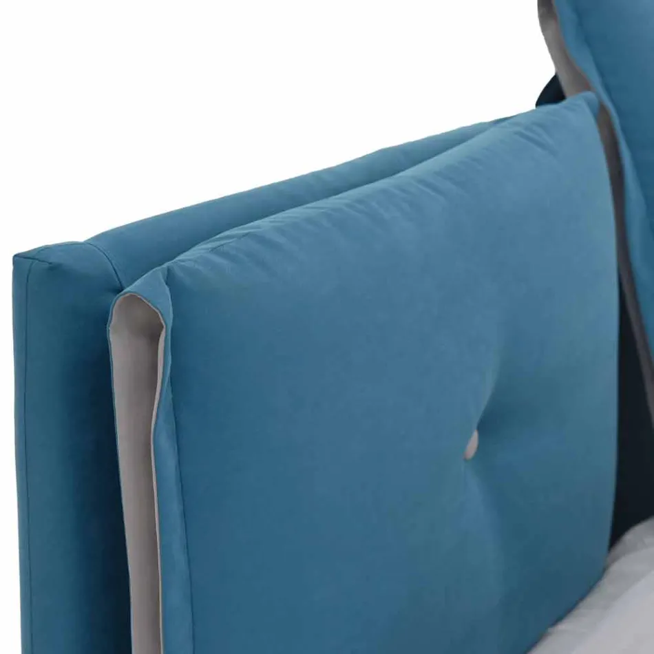 Letto Matrimoniale con Contenitore Rivestito in Tessuto Made in Italy - Renato Viadurini
