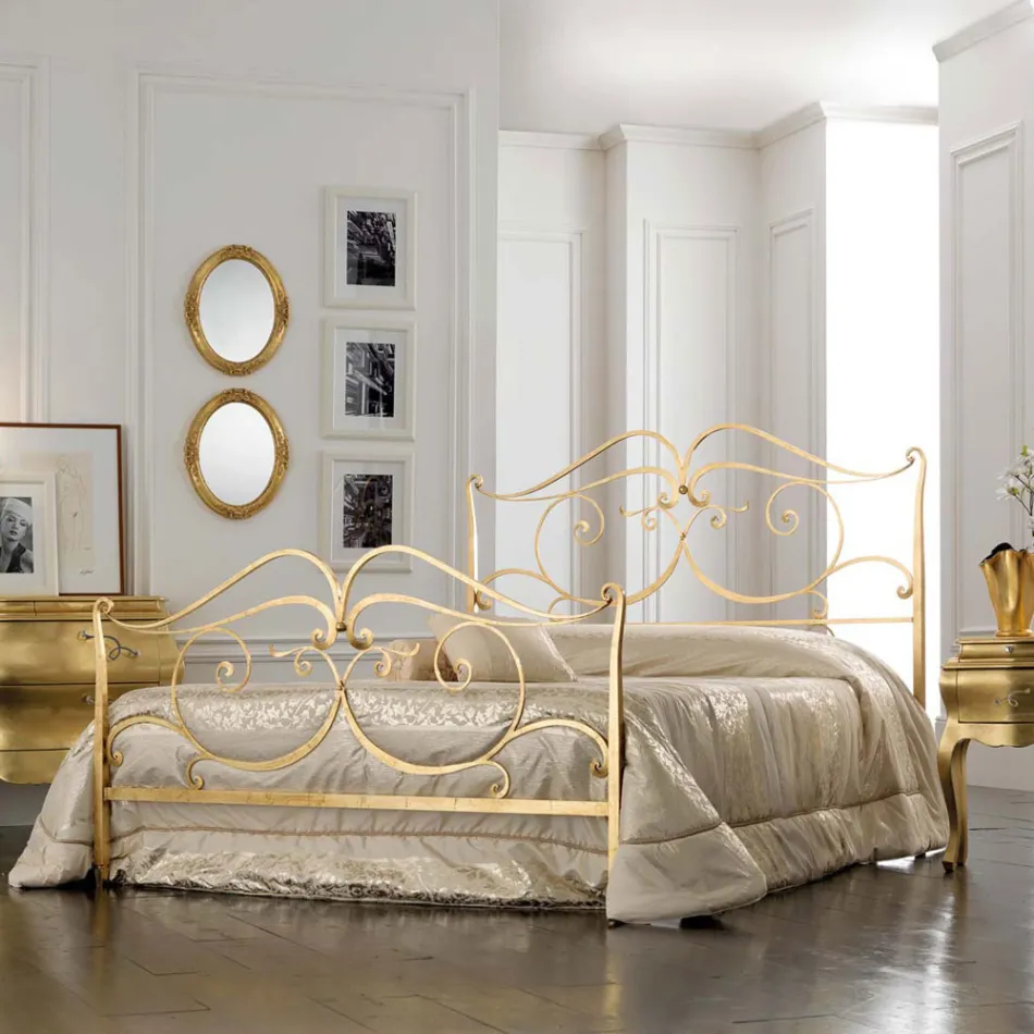 Letto Matrimoniale con Pediera Coordianata in Ferro Made in Italy - Penny Viadurini