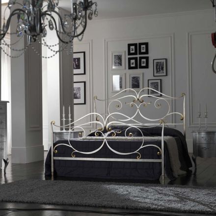 Letto Matrimoniale con Pediera Coordianata in Ferro Made in Italy - Penny Viadurini