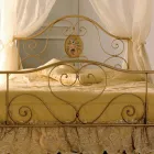 Letto Matrimoniale con Pediera Coordinata in Ferro Tubolare Made in Italy - Chic Viadurini