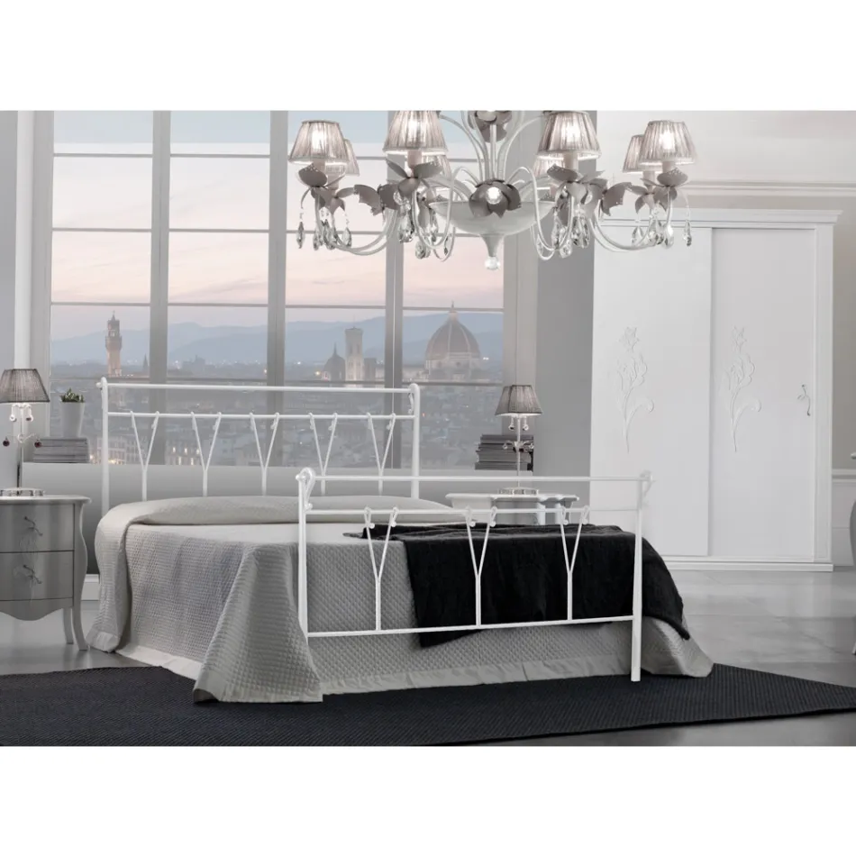 Letto Matrimoniale con Pediera in Diverse Finiture Made in Italy - Finitura Viadurini