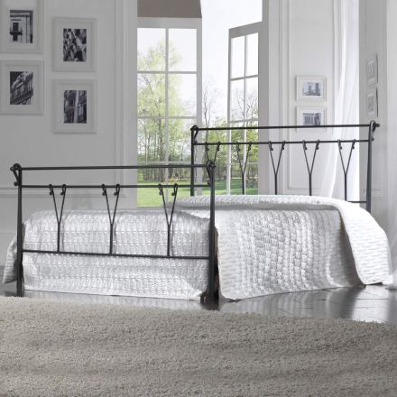 Letto Matrimoniale con Pediera in Diverse Finiture Made in Italy - Finitura Viadurini