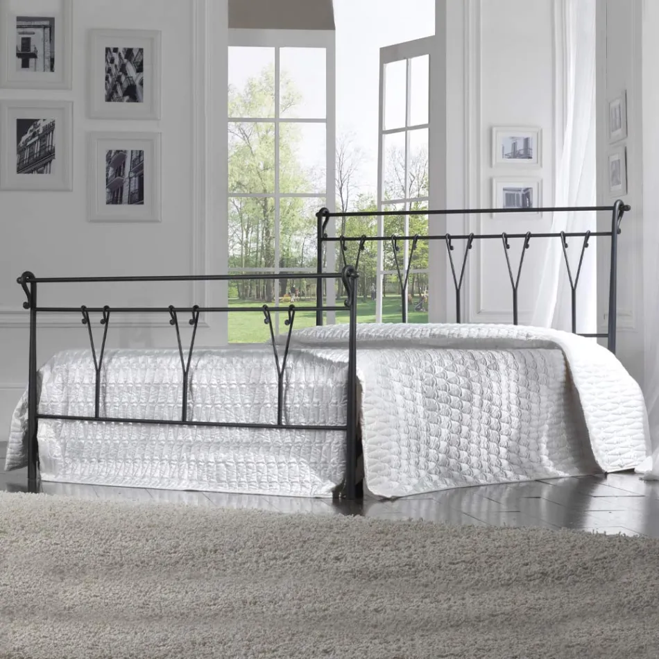 Letto Matrimoniale con Pediera in Diverse Finiture Made in Italy - Finitura Viadurini
