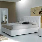 Letto Matrimoniale con Struttura in Legno Ricoperta in Poliuretano - Stravolto Viadurini