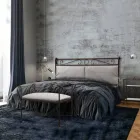 Letto Matrimoniale con Testata e Giroletto in Ferro Made in Italy - Incolla Viadurini