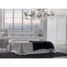 Letto Matrimoniale con Testata e Giroletto in Ferro Made in Italy - Incolla Viadurini