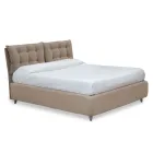 Letto Matrimoniale con Testata Imbottita e Piedini Made in Italy - Aaron Viadurini