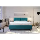 Letto Matrimoniale con Testata Imbottita e Piedini Made in Italy - Aaron Viadurini