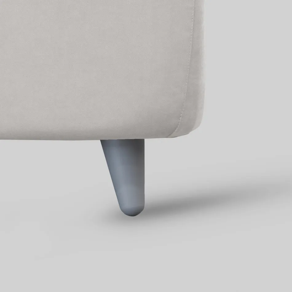 Letto Matrimoniale con Testata Imbottita e Piedini Made in Italy - Aaron Viadurini