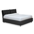 Letto Matrimoniale con Testata Imbottita e Piedini Made in Italy - Aaron