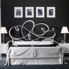 Letto Matrimoniale con Testata in Ferro Pieno Made in Italy - Nebbia Viadurini