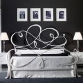 Letto Matrimoniale con Testata in Ferro Pieno Made in Italy - Nebbia