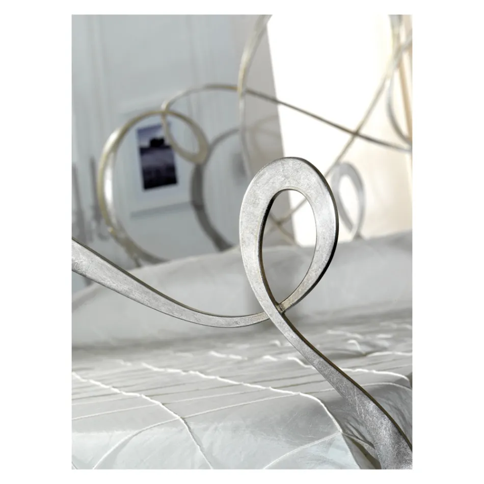 Letto Matrimoniale con Testata in Ferro Pieno Made in Italy - Nebbia Viadurini